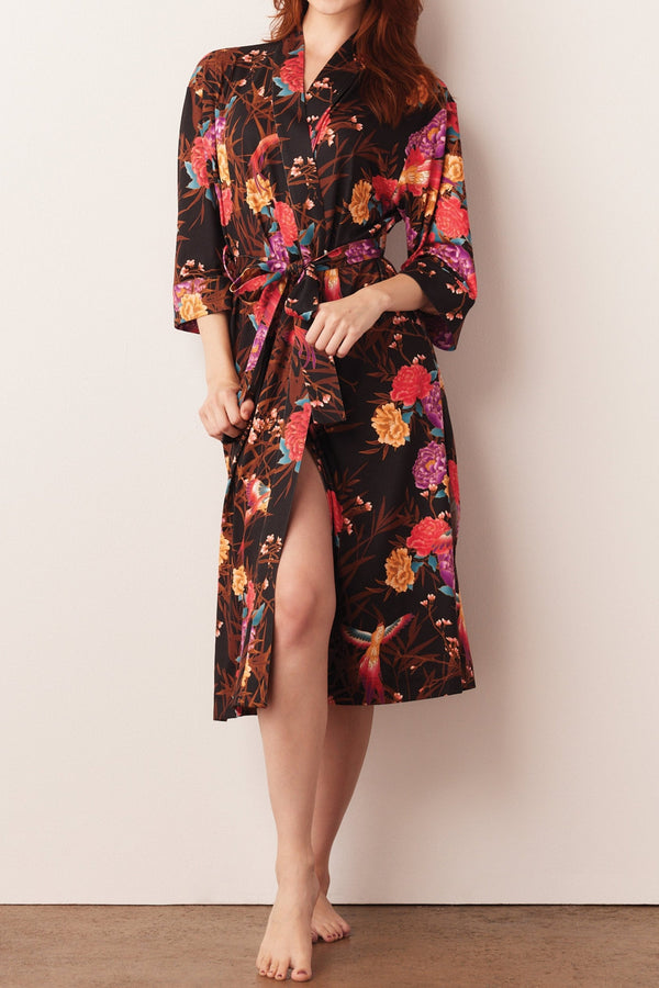 Vera Cloud Jersey Midi Robe in Twilight Garden