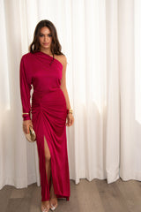 Berry Mira Drape Maxi Skirt