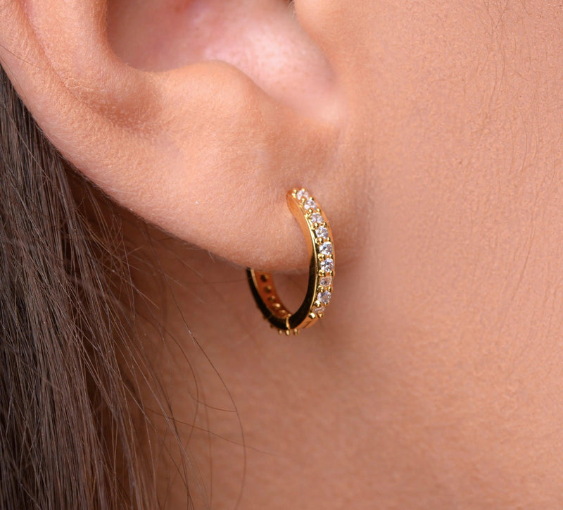 Celia Crystal Huggie Hoops