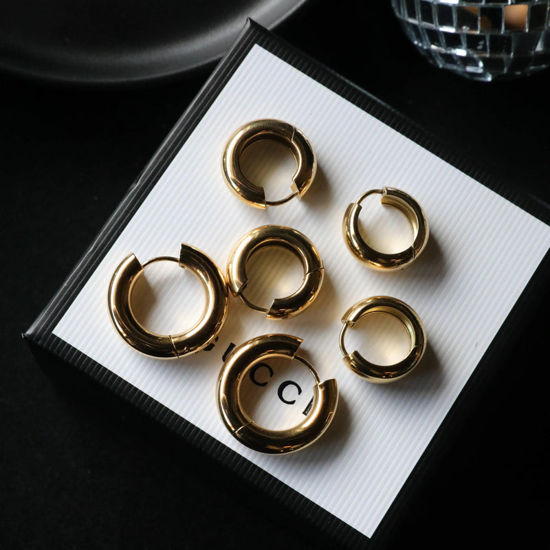 Classic Chunky Hoops - Gold