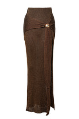 Bronze Hazel Metallic Wrap Skirt