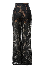 Black Organza Floral Pant