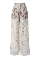 Ivory Organza Floral Pant