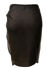 Black Dreamscape Lurex Knit Mini Skirt