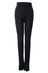 Black Lanah Knit Flare Pants