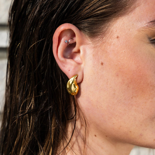 Golden Tear Drop Earrings
