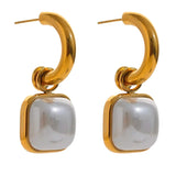 Greta Pearl Hoop Earrings