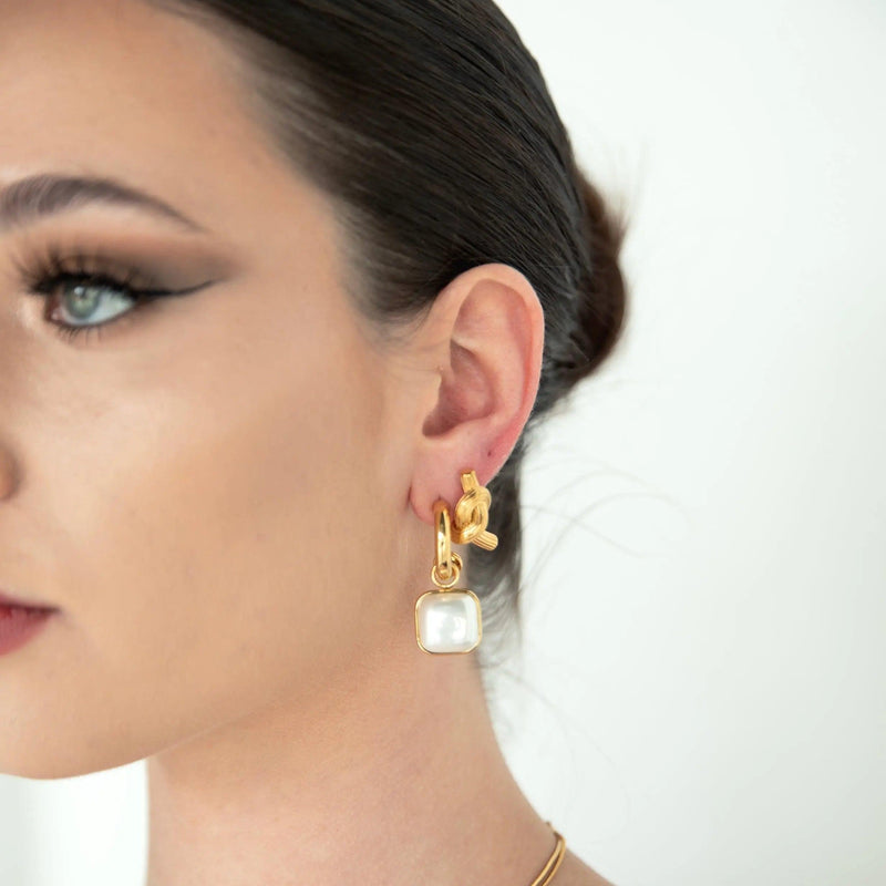 Greta Pearl Hoop Earrings