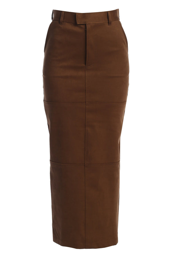 Chocolate Joy Suede Maxi Skirt