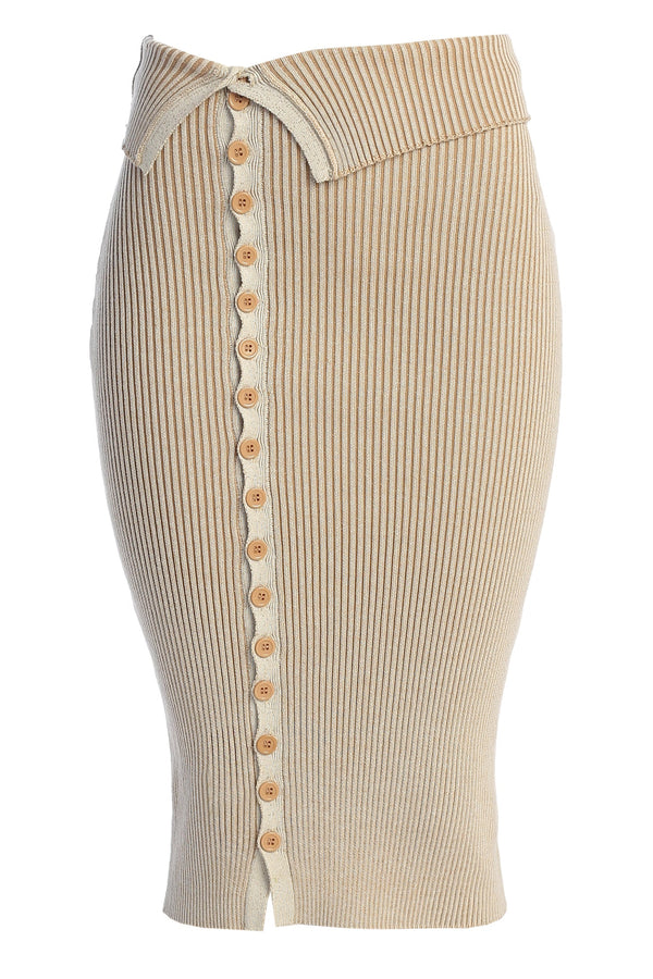 Taupe/White Over The Top Skirt