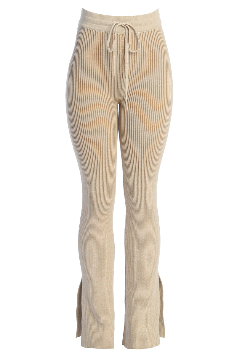 Taupe/White Faya Ribbed Pants