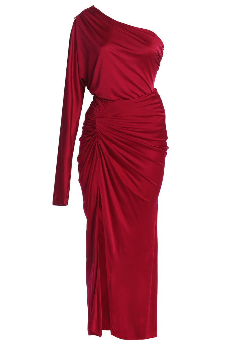Berry Mira Drape Maxi Skirt
