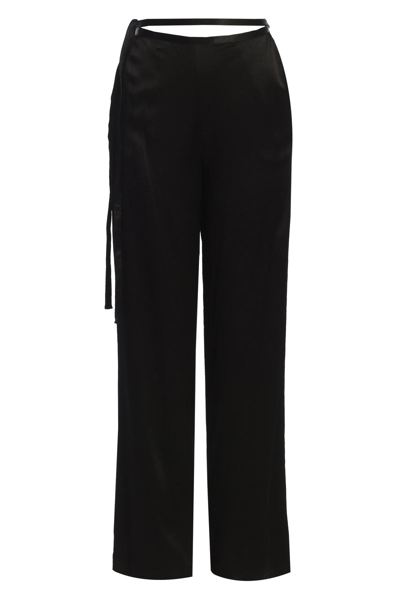 Black Deserae Satin Pants