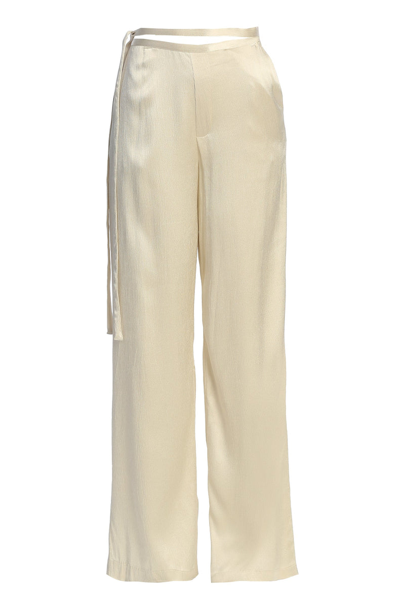 Champagne Deserae Satin Pants