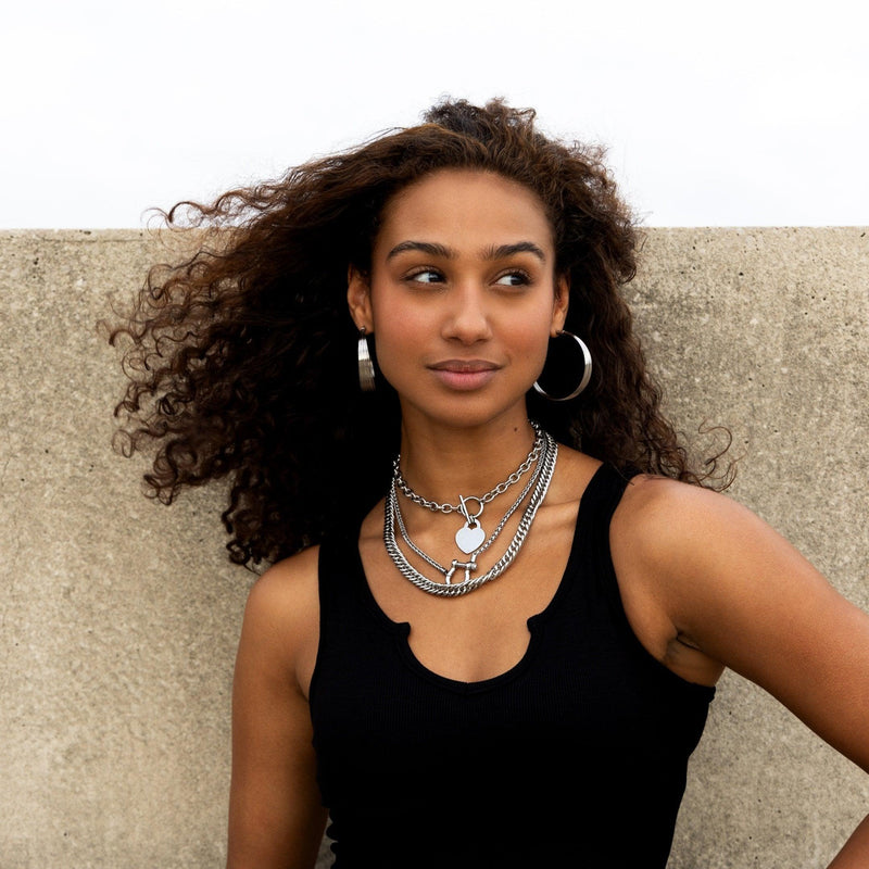 Intuition Hoop Earrings- Silver