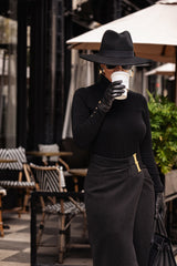 Black GISELE SLIT SKIRT