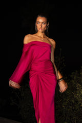 Berry Mira Drape Maxi Skirt