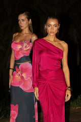 Berry Mira Drape Maxi Skirt