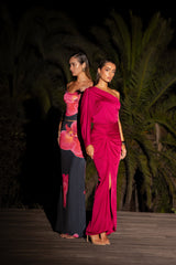 Berry Mira Drape Maxi Skirt