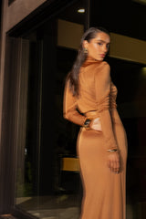 Copper Ultra High Waist Maxi Skirt