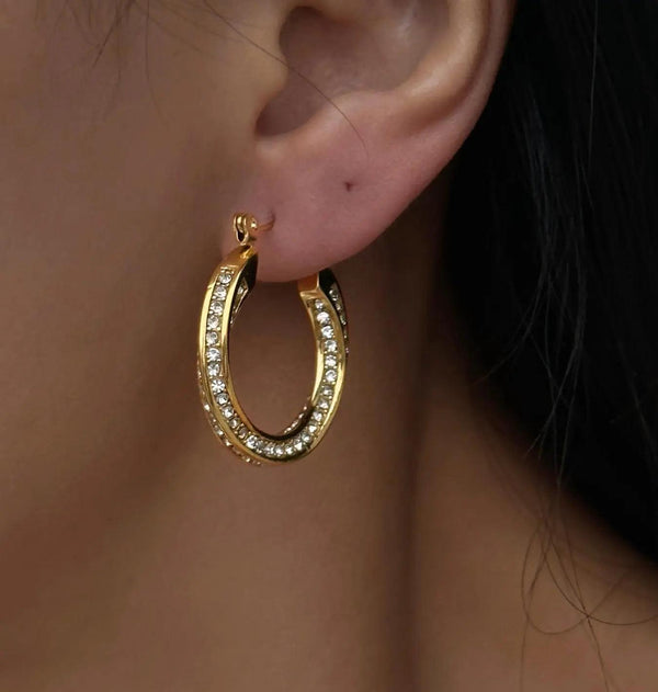 Midas Crystal Hoop Earrings