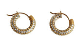 Mini Pave Huggie Hoop Earrings
