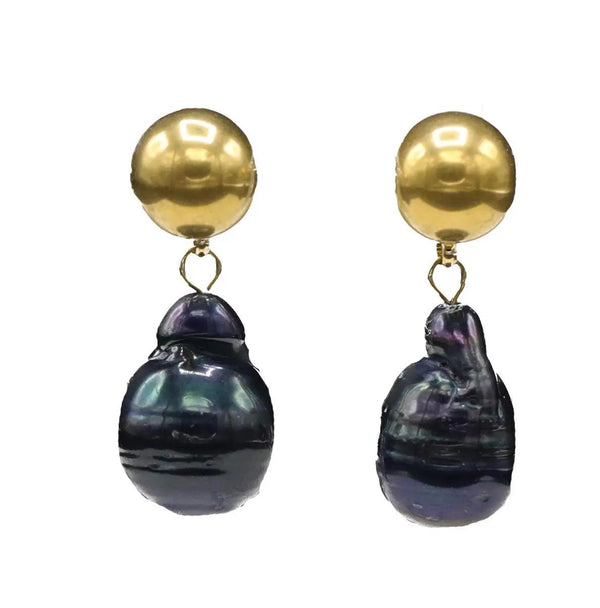 Navy Pearl Earrings