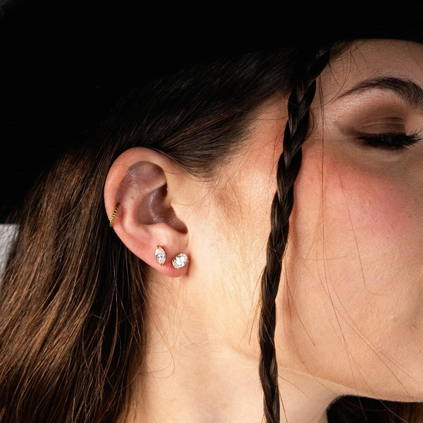 Oval Crystal Stud Earrings