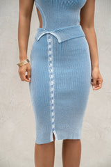 Denim/White Over The Top Skirt