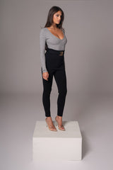 Black Golden Buckled Pants