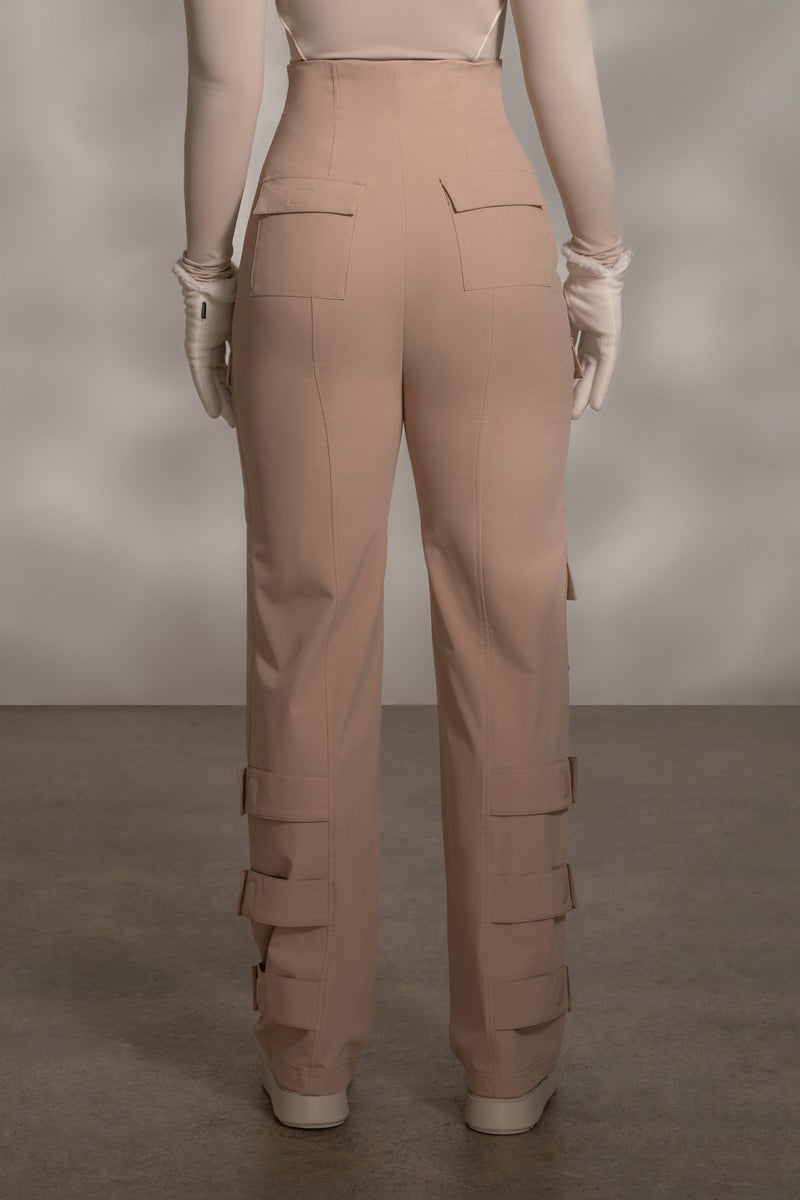 Tan Nyah Nylon Utility Pants