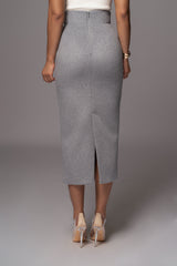 Grey Nostalgia High Waist Skirt