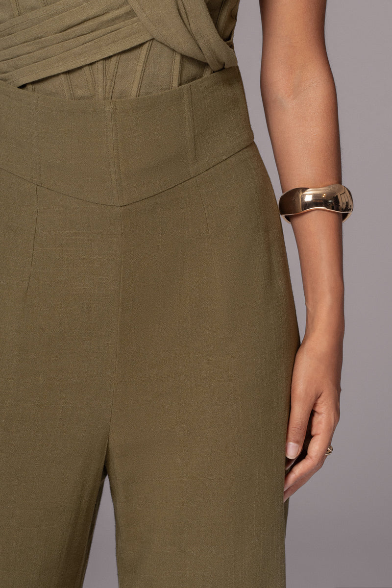 Olive Explorer Linen Pants