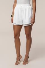 Ivory Velocity Nylon Shorts