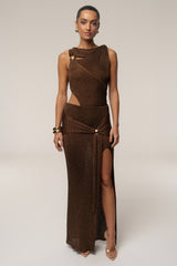 Bronze Hazel Metallic Wrap Skirt
