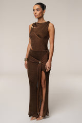Bronze Hazel Metallic Wrap Skirt