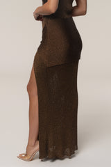 Bronze Hazel Metallic Wrap Skirt