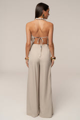 Beige Summer Ease Wide Leg Pants