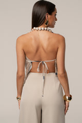 Beige Summer Ease Wide Leg Pants