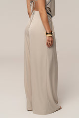 Beige Summer Ease Wide Leg Pants