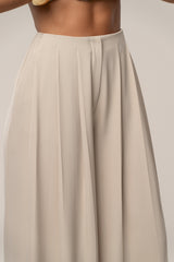 Beige Summer Ease Wide Leg Pants