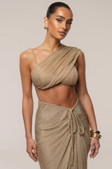 Gold Noelia Metallic Slit Skirt