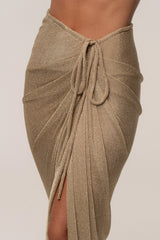 Gold Noelia Metallic Slit Skirt