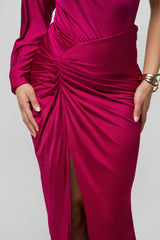 Berry Mira Drape Maxi Skirt