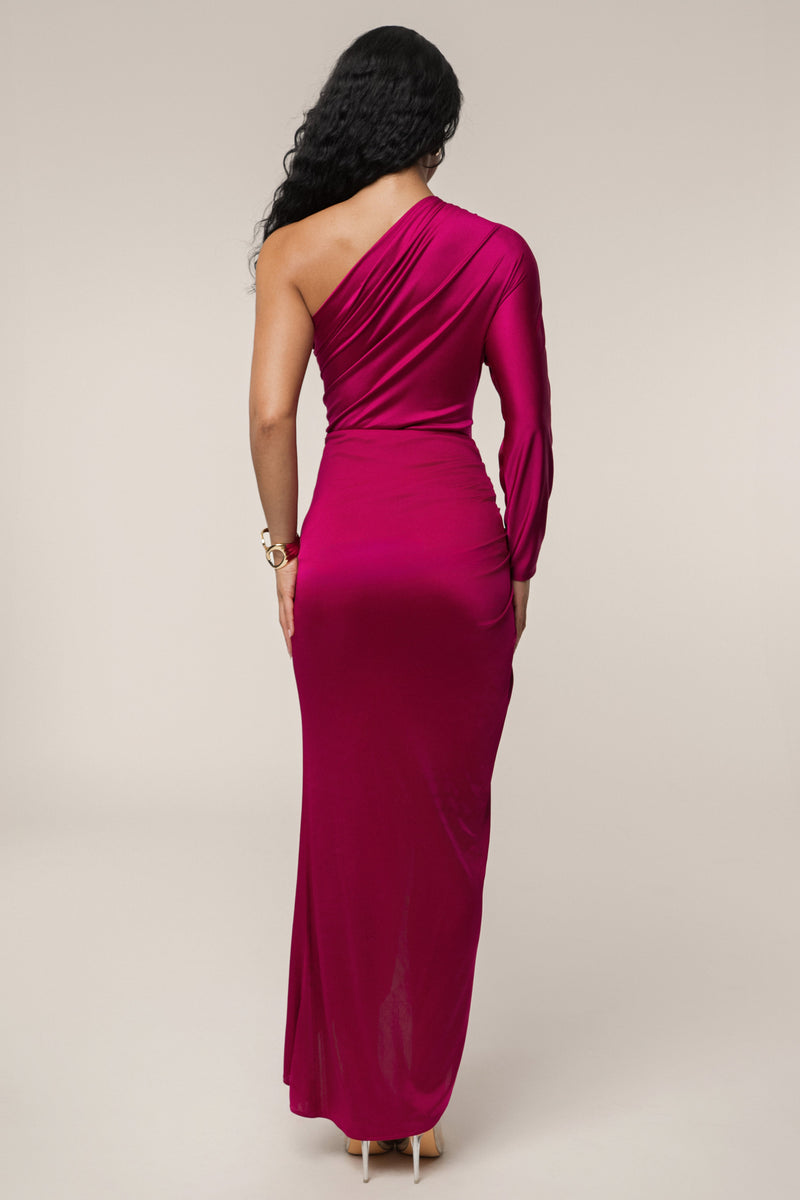 Berry Mira Drape Maxi Skirt