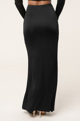 Black Ultra High Waist Maxi Skirt