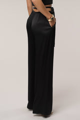 Black Deserae Satin Pants