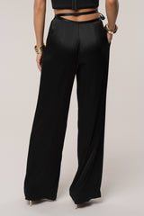 Black Deserae Satin Pants
