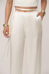 Champagne Deserae Satin Pants