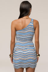 Blue Multi Pure Bliss Striped Mini Skirt